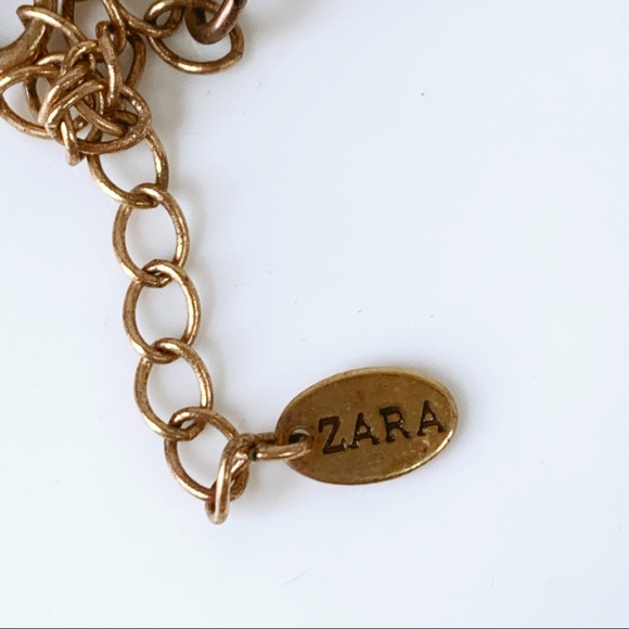 Brass Rhinestone Statement Necklace Geometric - Picture 4 of 7